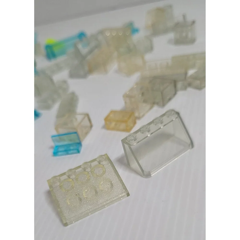 LEGO Translucent Parts Lot Clear Blue Green Yellow Mixed Pieces‎ 0.23 lb